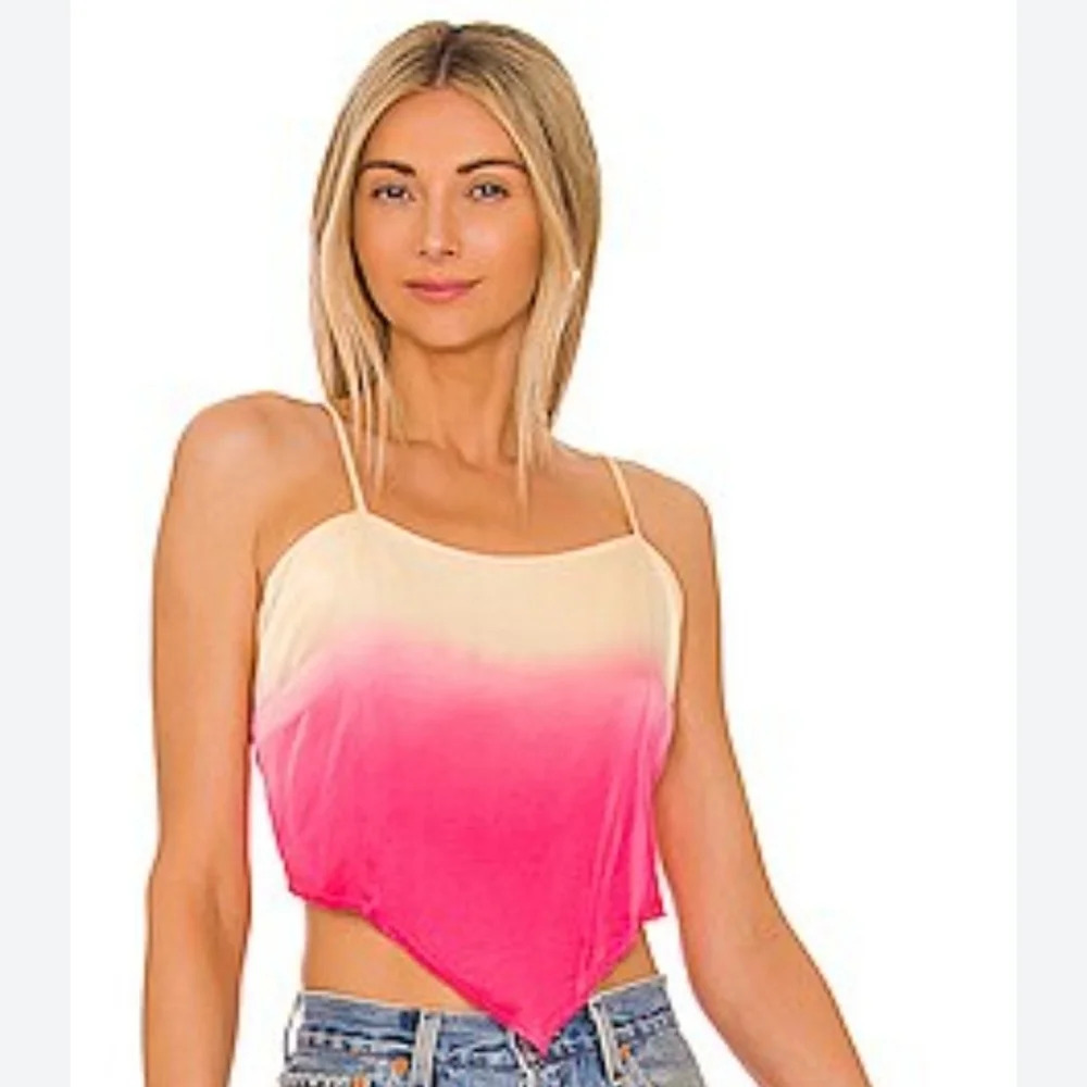 Young Fabulous & Broke Joni Scarf Tank Top Pink Ombre Size Large
